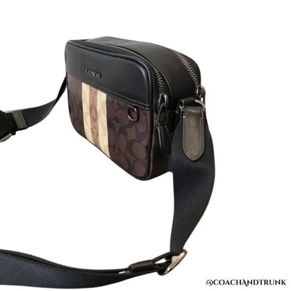 COACH Graham Crossbody In Blocked Signature Canvas With Varsity Stripe NWT